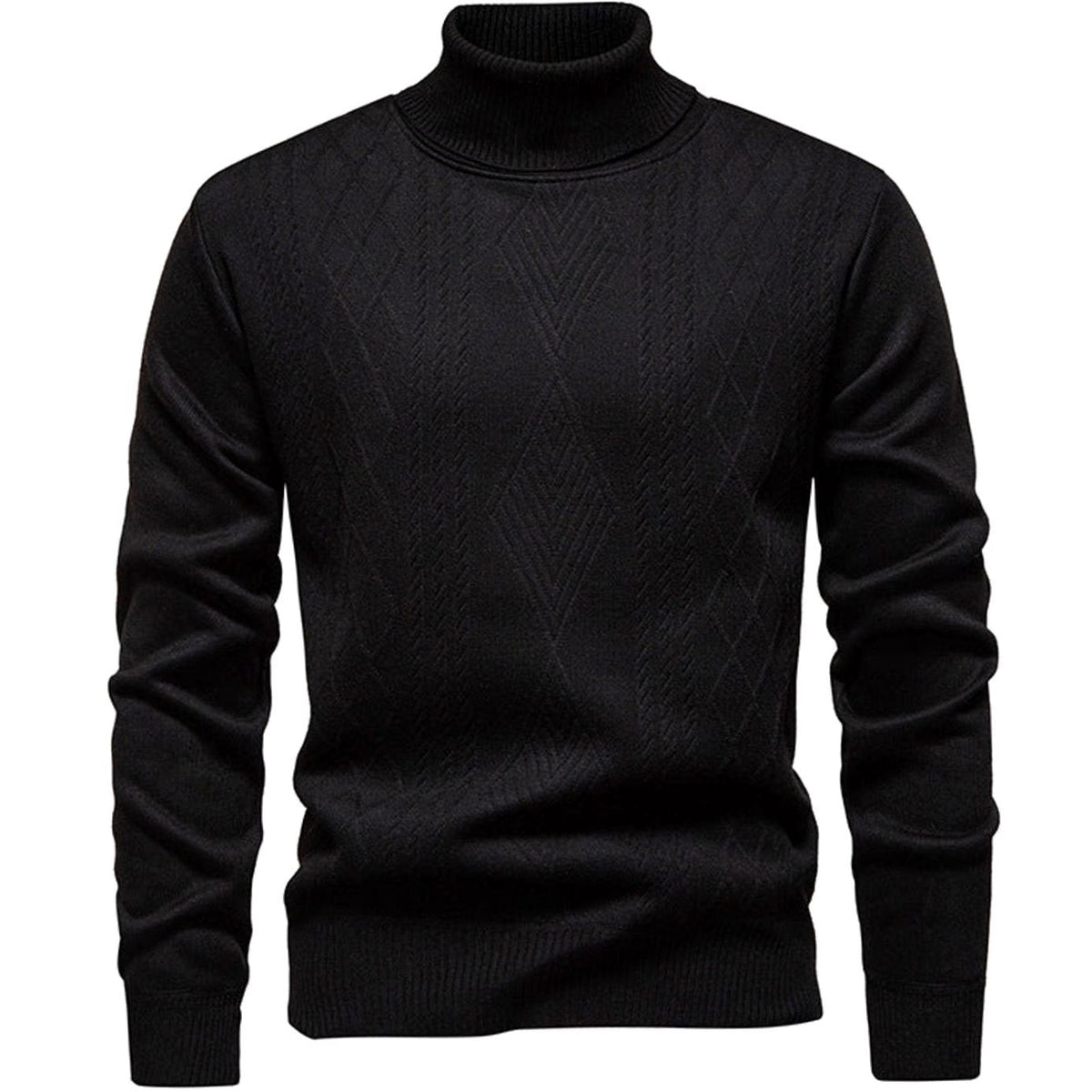 Elijah | Men's Slim-Fit Cable-Knit Turtleneck Sweater