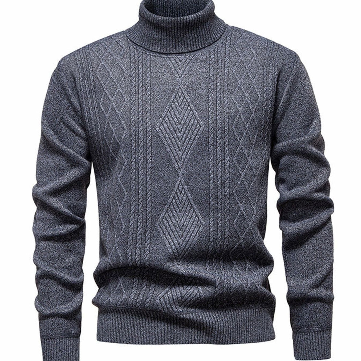 Elijah | Men's Slim-Fit Cable-Knit Turtleneck Sweater