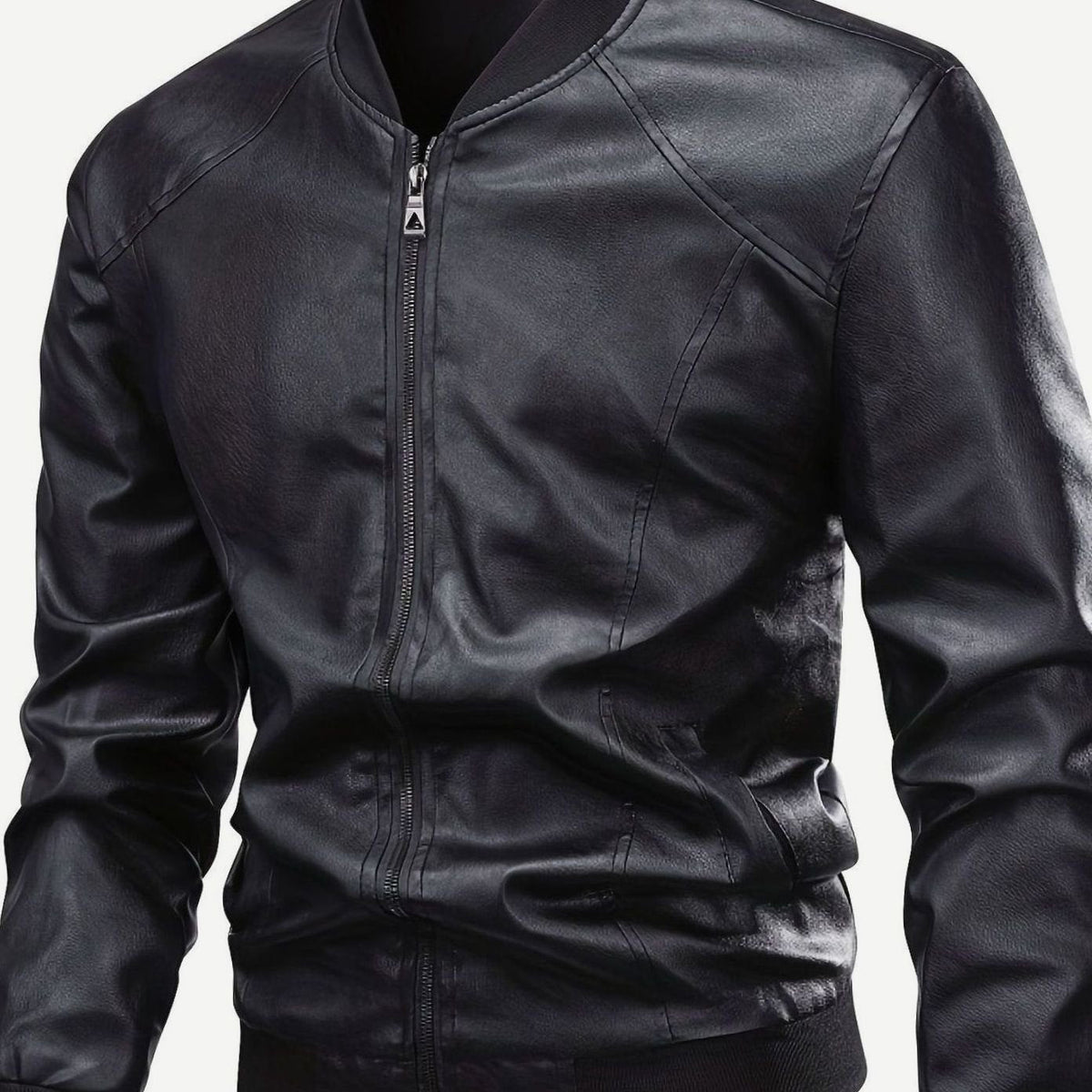 Alexander | Men's Slim-Fit Faux Leather Full-Zip Bomber Jacket