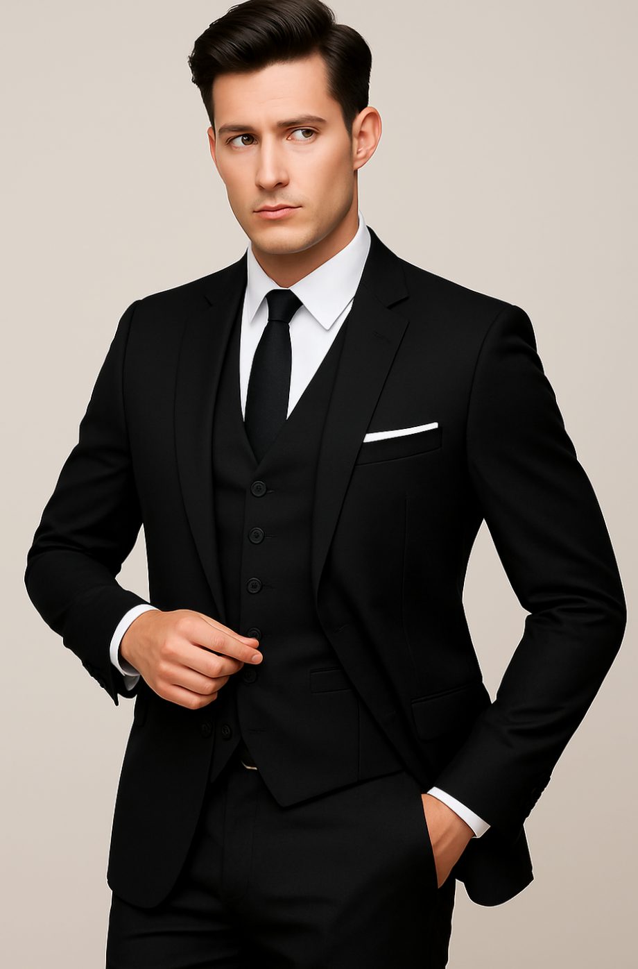 Ethan | Men's Slim-Fit Three-Piece Suit Single-Breasted Blazer Vest Pants Set