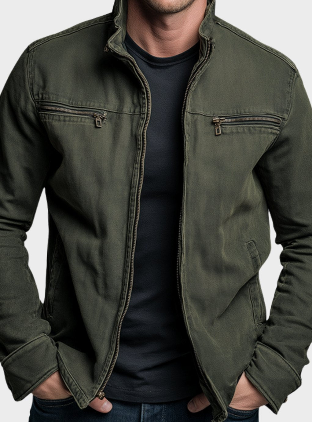 Sebastian | Men's Stand-Collar Full-Zip Slim-Fit Bomber Jacket