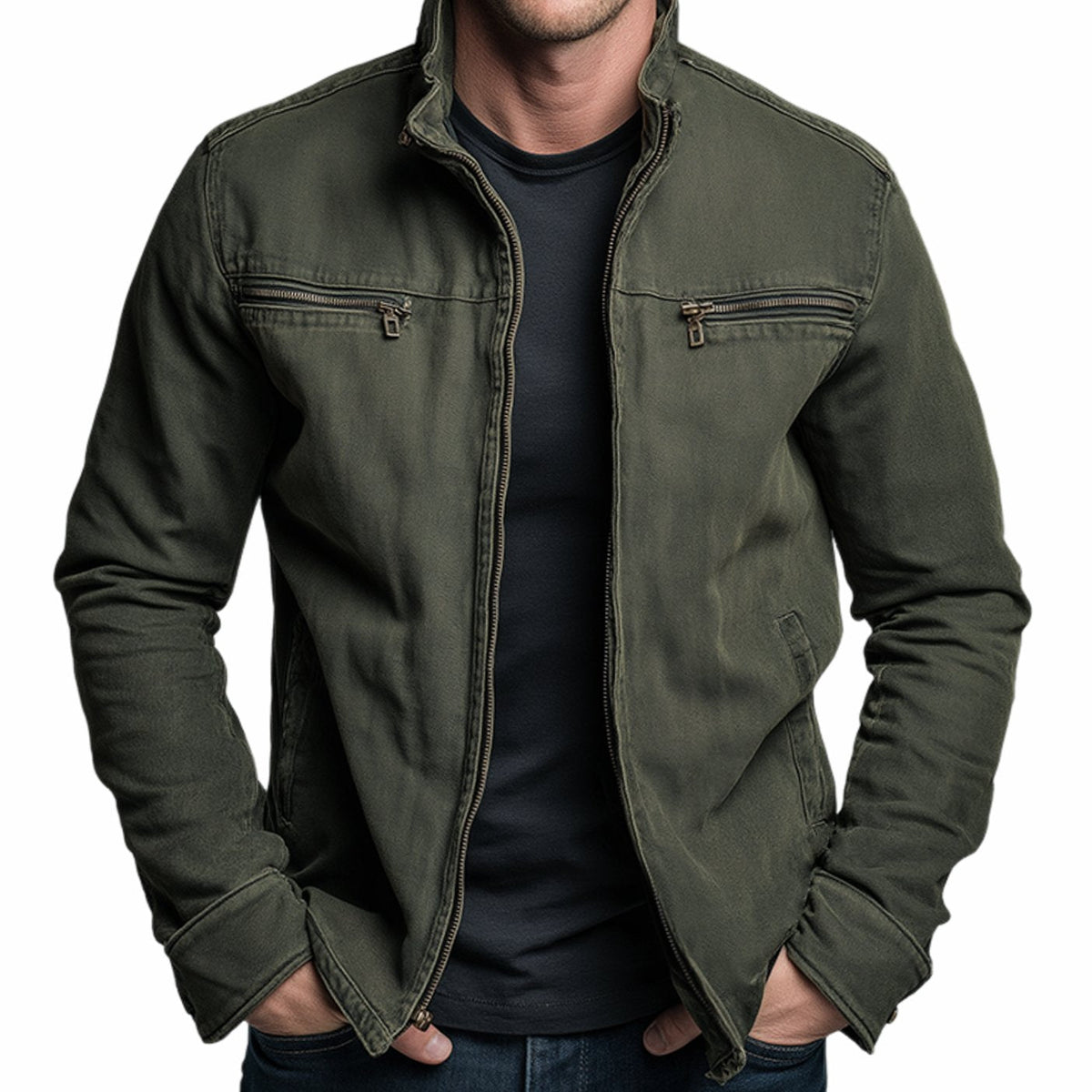 Sebastian | Men's Stand-Collar Full-Zip Slim-Fit Bomber Jacket