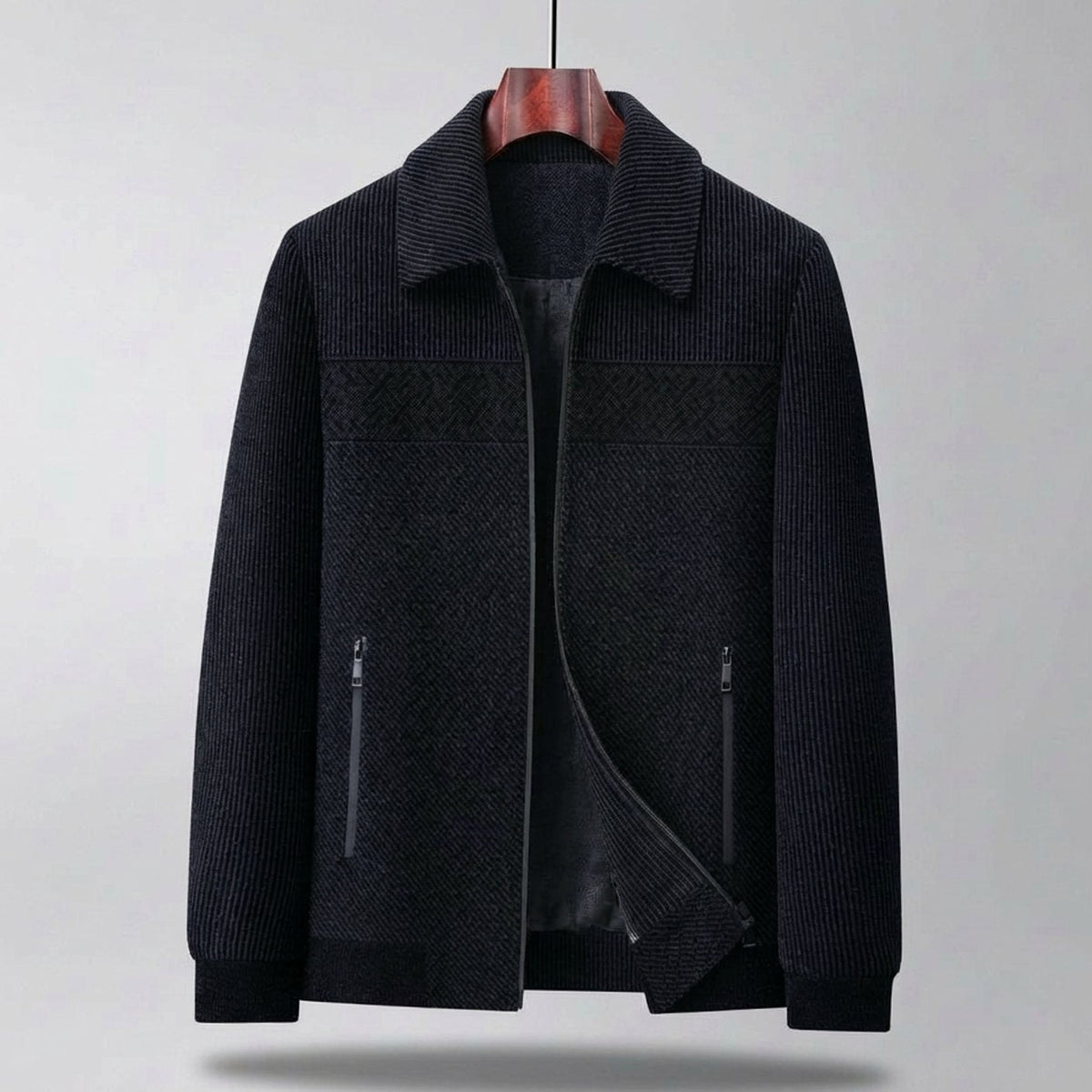 Nathan | Men's Textured Quilted Zip-Front Relaxed-Fit Jacket