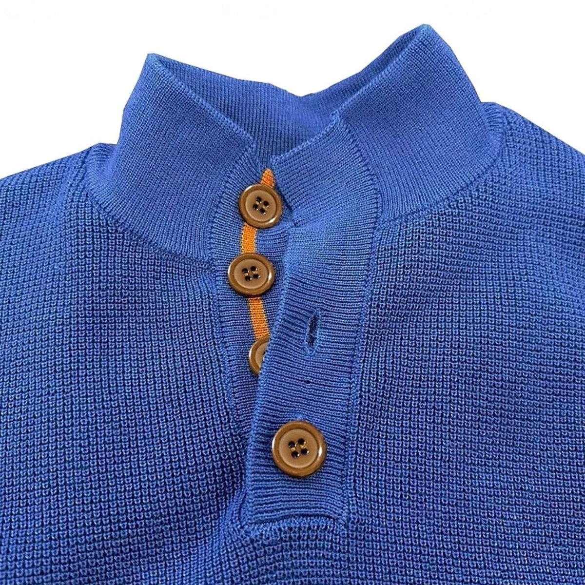Alexander | Men's Waffle-Knit Button-Neck Long Sleeve Pullover Sweater