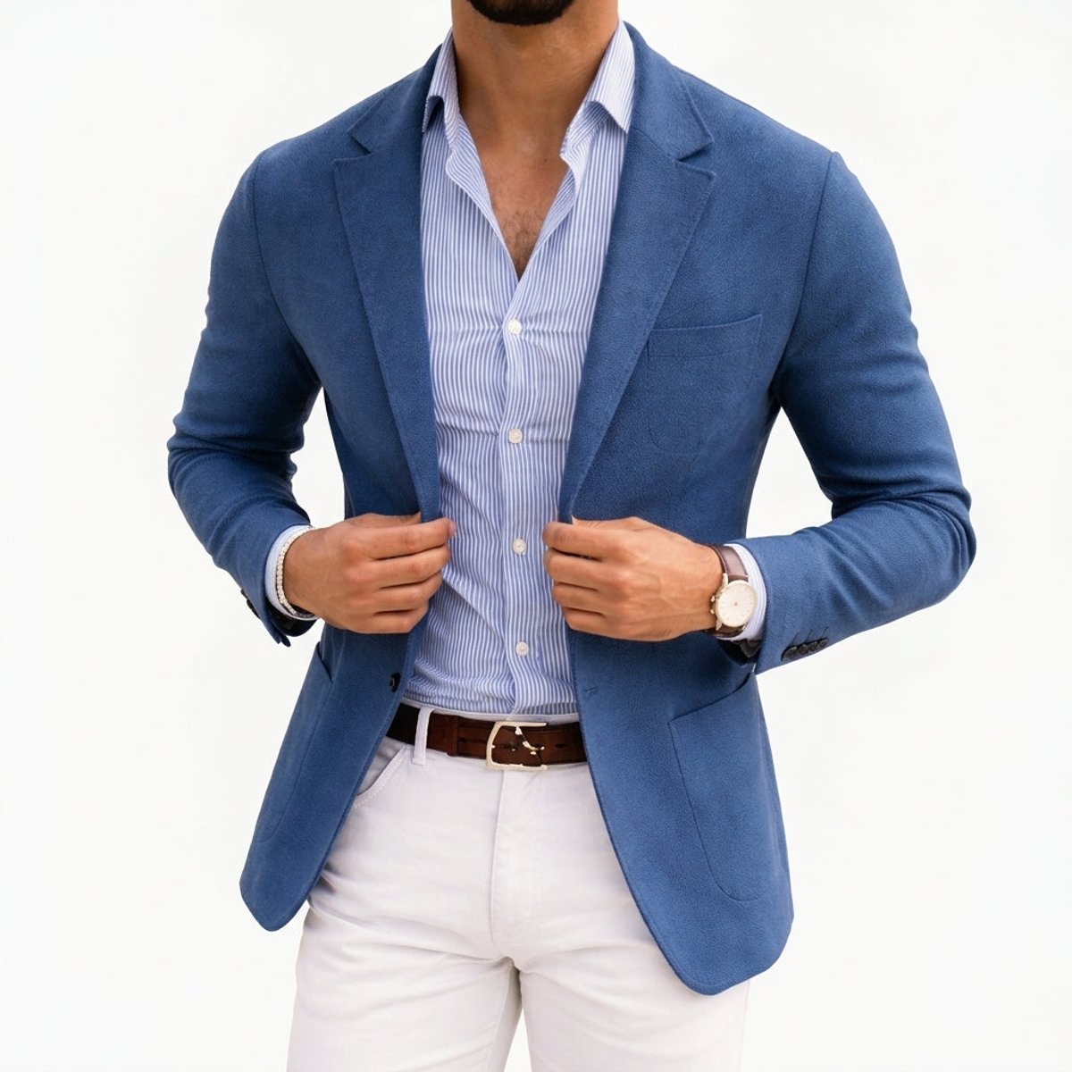Caleb | Men's Winter Coat Tailored Knit Notch-Lapel Blazer