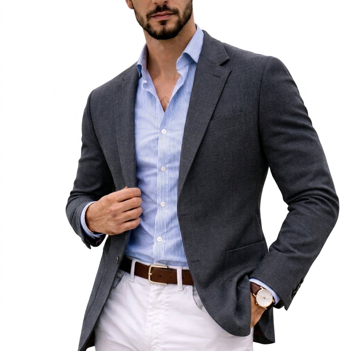 Caleb | Men's Winter Coat Tailored Knit Notch-Lapel Blazer