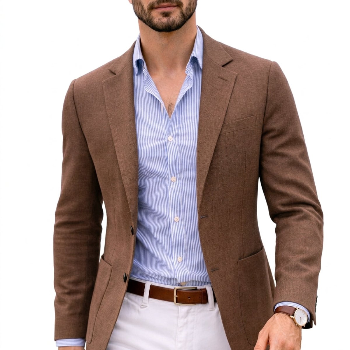 Caleb | Men's Winter Coat Tailored Knit Notch-Lapel Blazer