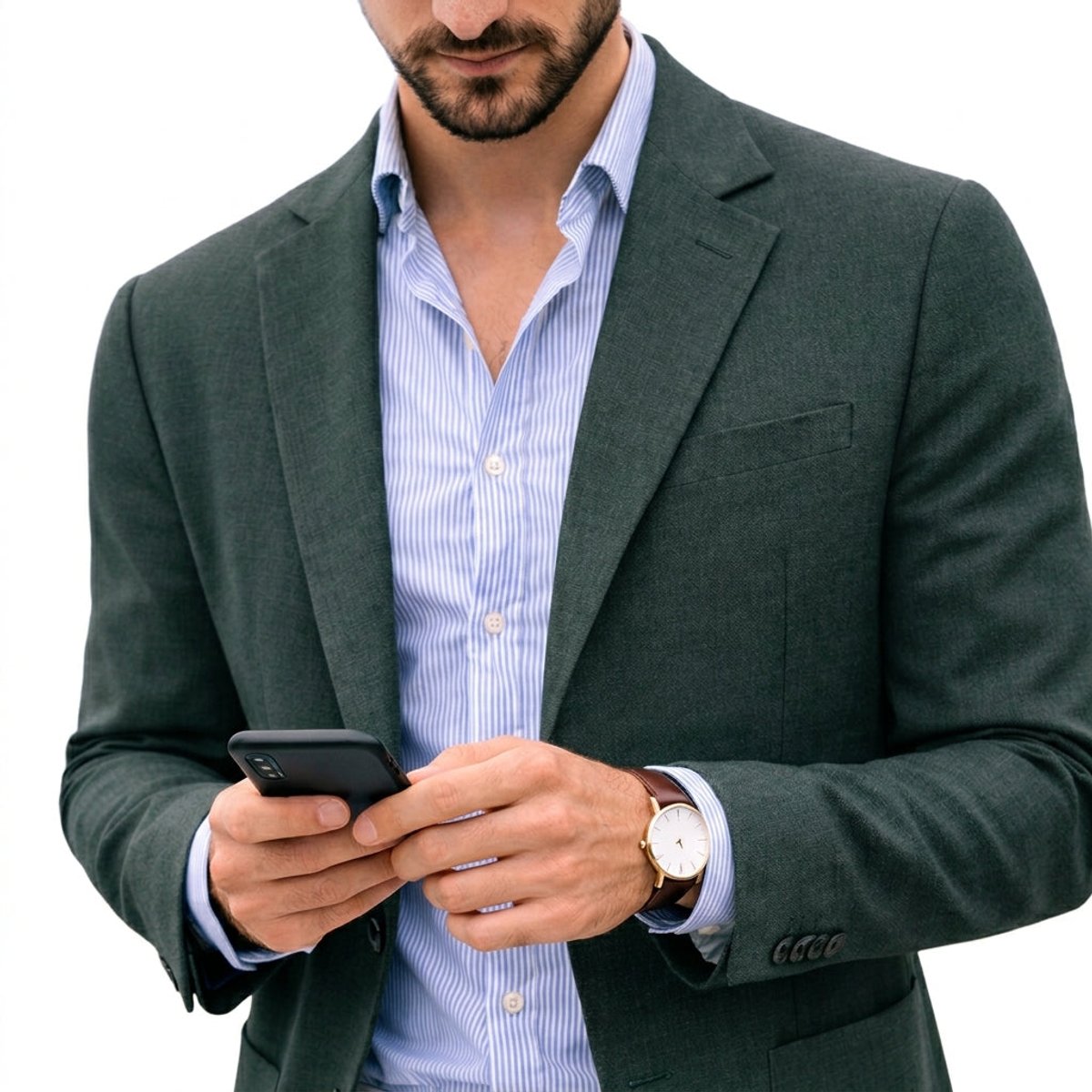 Caleb | Men's Winter Coat Tailored Knit Notch-Lapel Blazer