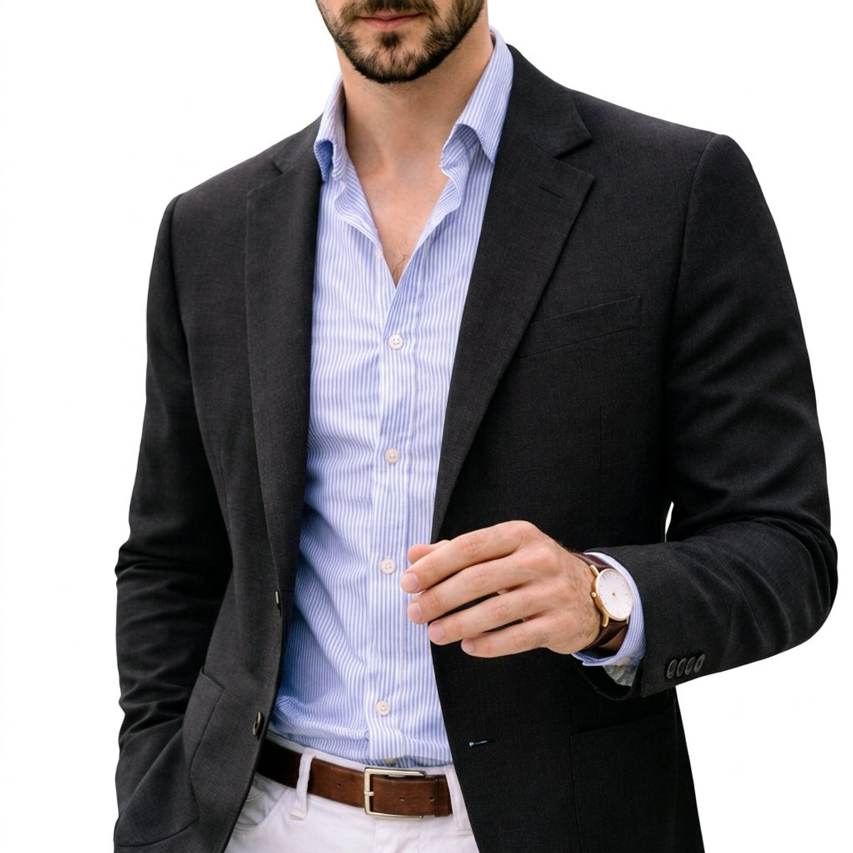 Caleb | Men's Winter Coat Tailored Knit Notch-Lapel Blazer