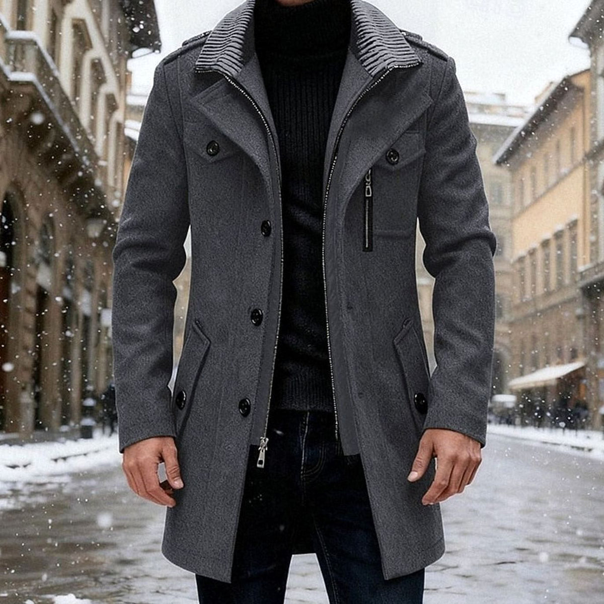 Matthew | Men's Wool Coat Double-Breasted Tailored Winter Overcoat