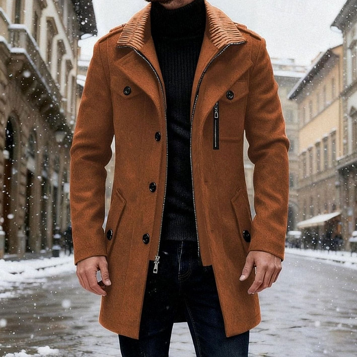 Matthew | Men's Wool Coat Double-Breasted Tailored Winter Overcoat