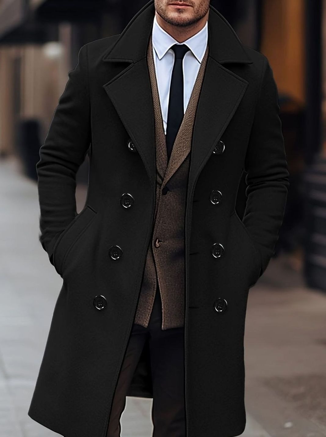 Samuel | Men's Wool Double-Breasted Tailored Overcoat