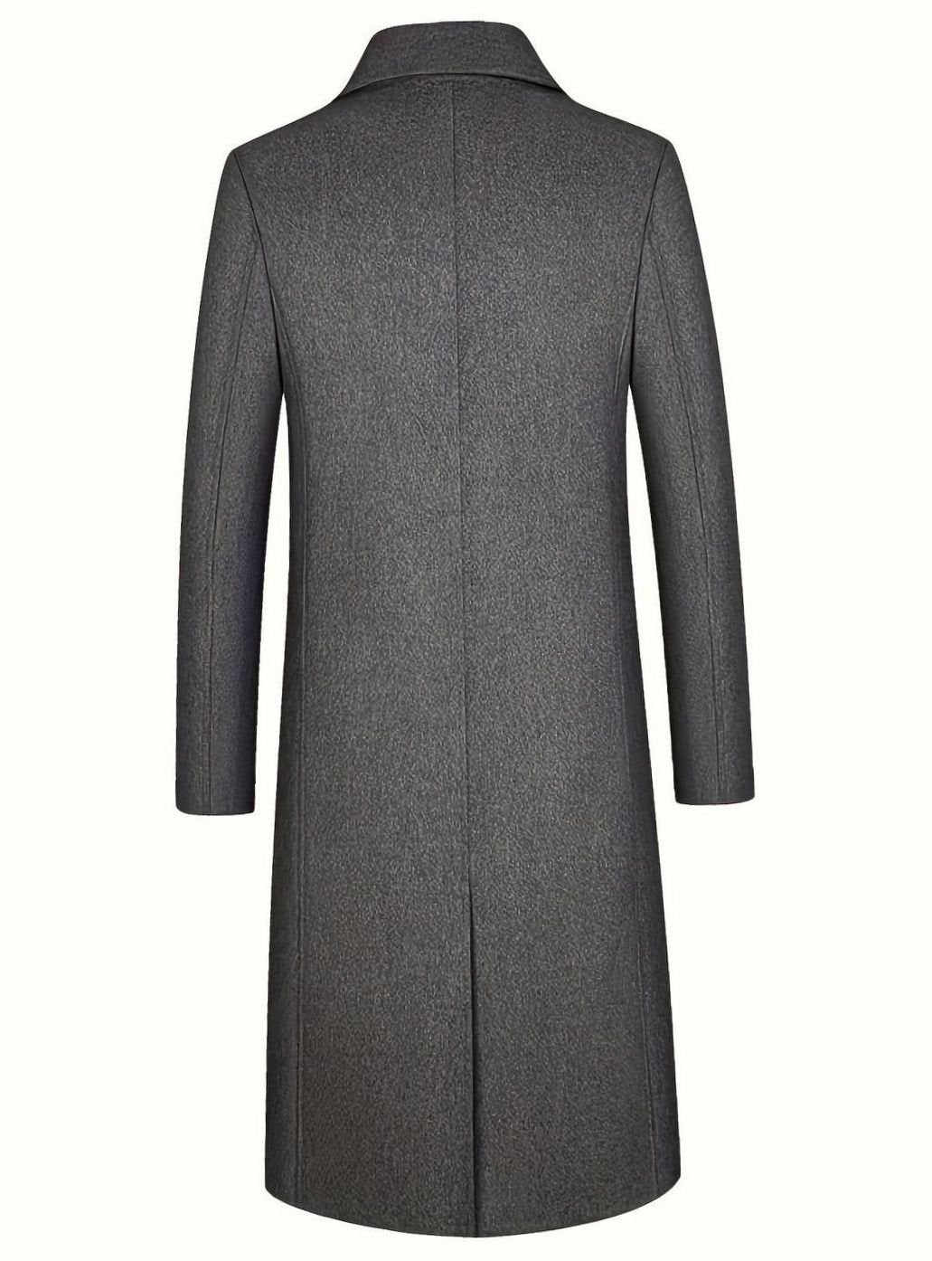 Sebastian | Men's Wool Long Overcoat Tailored Button-Front Trench Coat