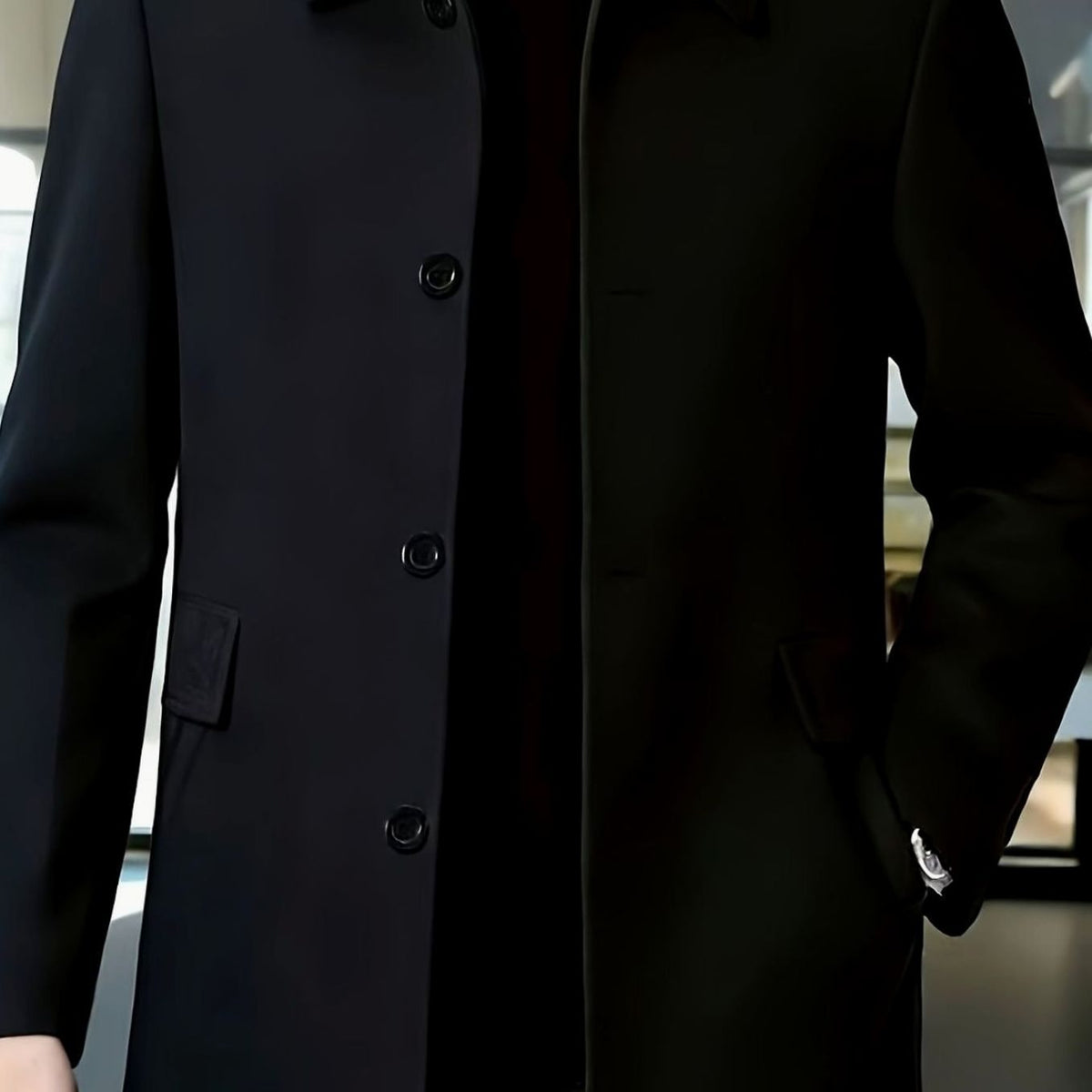 Owen | Men's Wool Single-Breasted Overcoat Classic Collar
