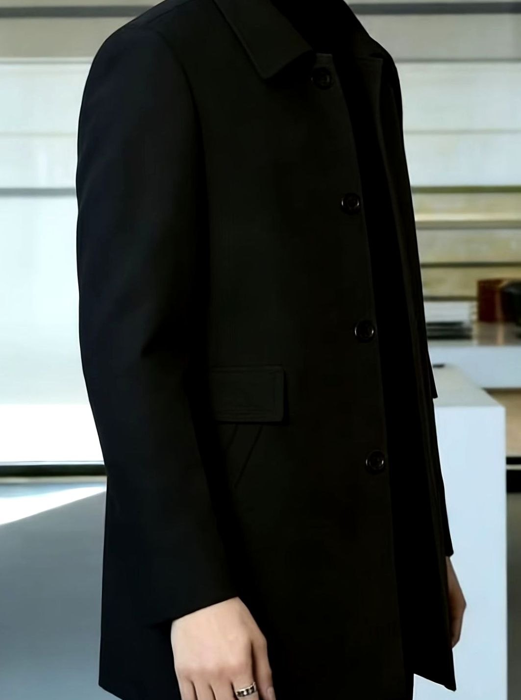 Owen | Men's Wool Single-Breasted Overcoat Classic Collar