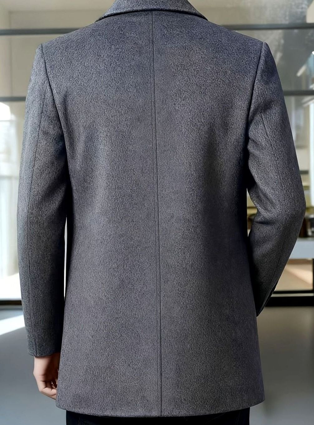 Owen | Men's Wool Single-Breasted Overcoat Classic Collar