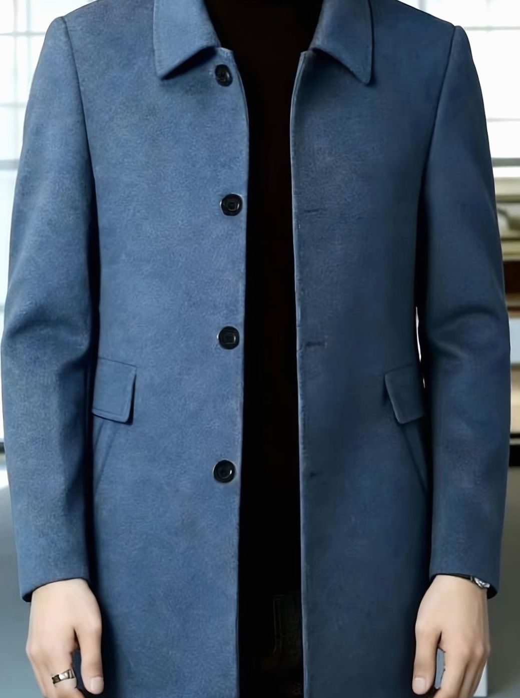 Owen | Men's Wool Single-Breasted Overcoat Classic Collar