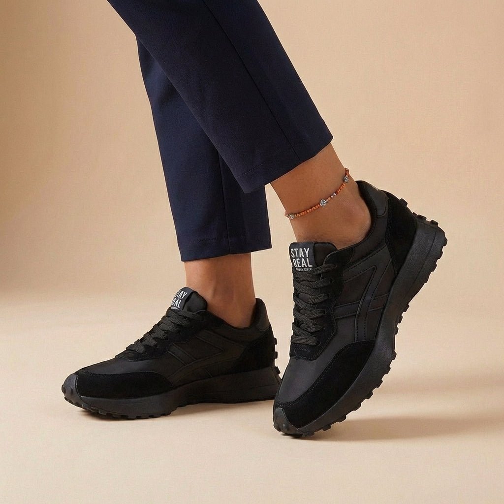 Sophia | Women's Orthopedic Low-Top Sneakers With Contrast Panels and Lace-Up