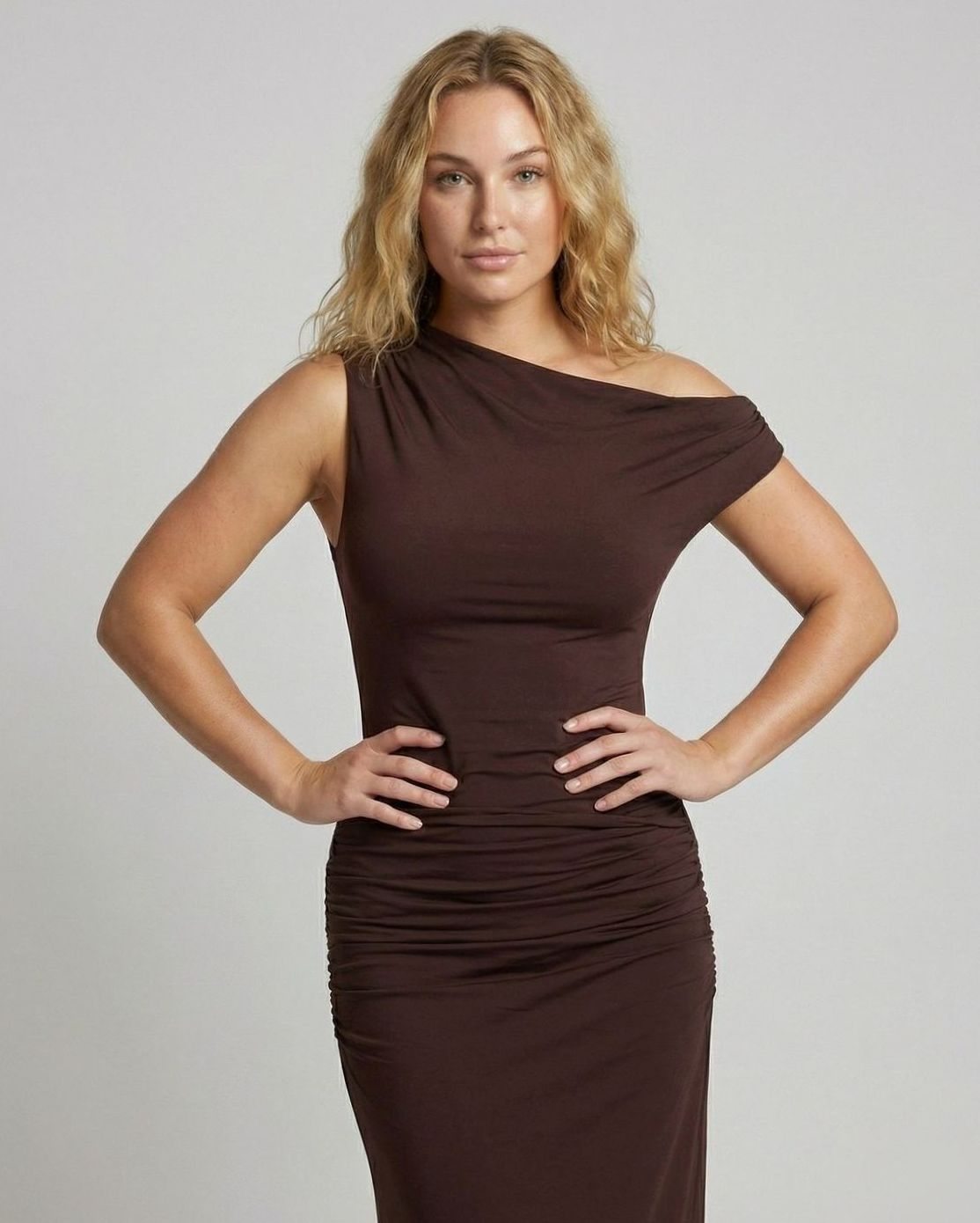 Sophia | Women's Asymmetric One-Shoulder Ruched Maxi Dress