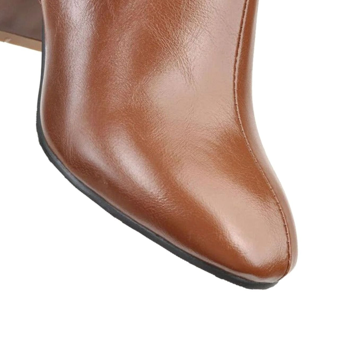 Harper | Women's Block Heel Knee High Boots Side-Zip Faux Leather