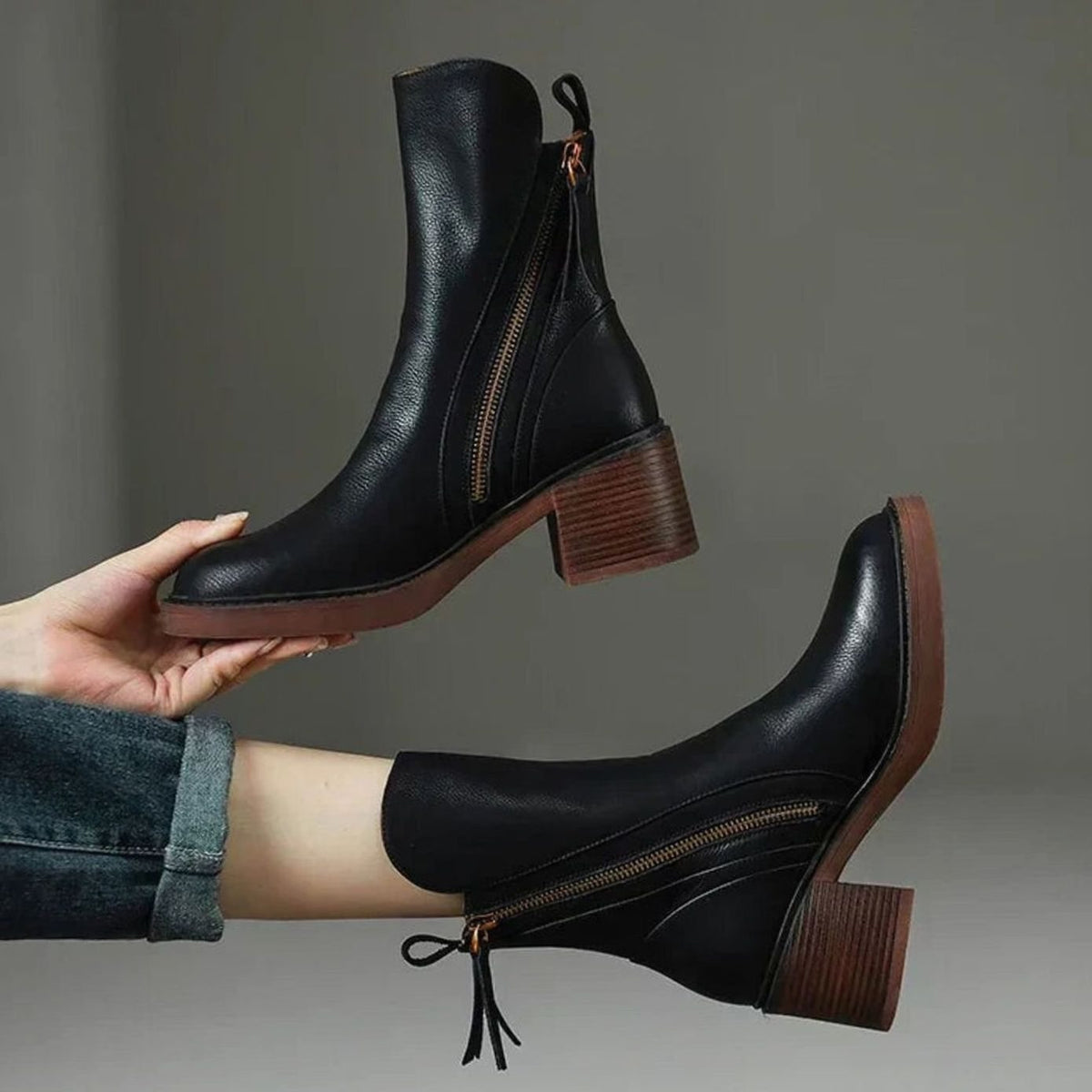 Grace | Women's Block-Heel Side-Zip Orthopedic Ankle Boots