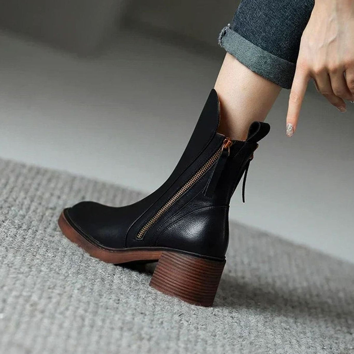 Grace | Women's Block-Heel Side-Zip Orthopedic Ankle Boots