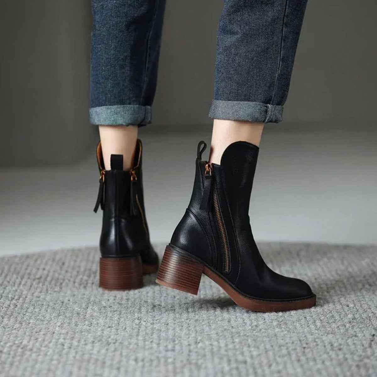 Grace | Women's Block-Heel Side-Zip Orthopedic Ankle Boots