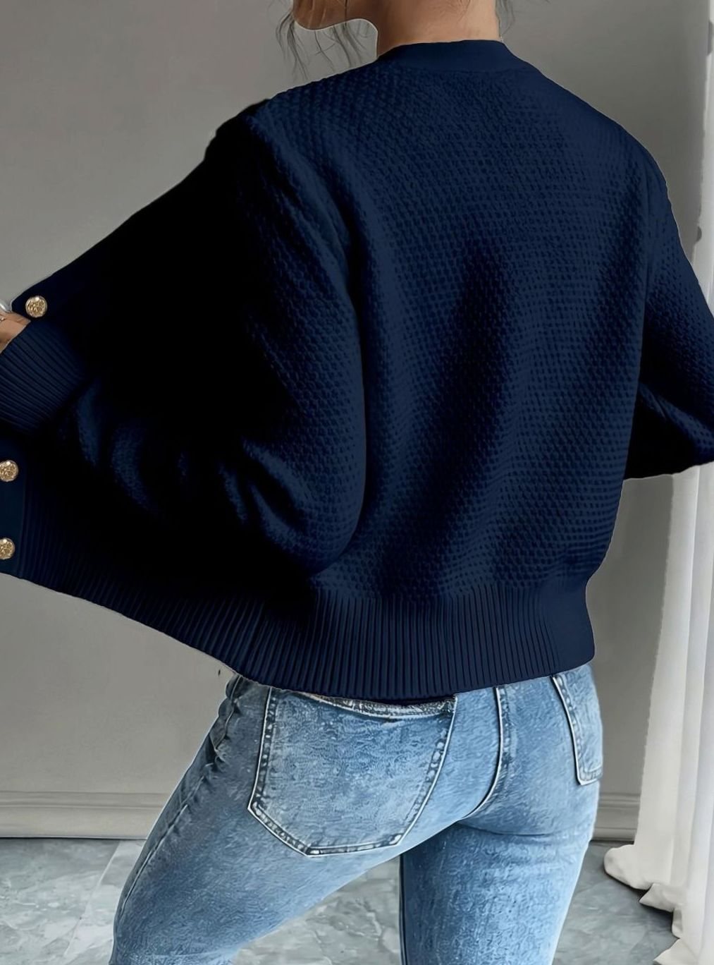 Penelope | Women's Cable-Knit Button-Front Cropped Cardigan Sweater