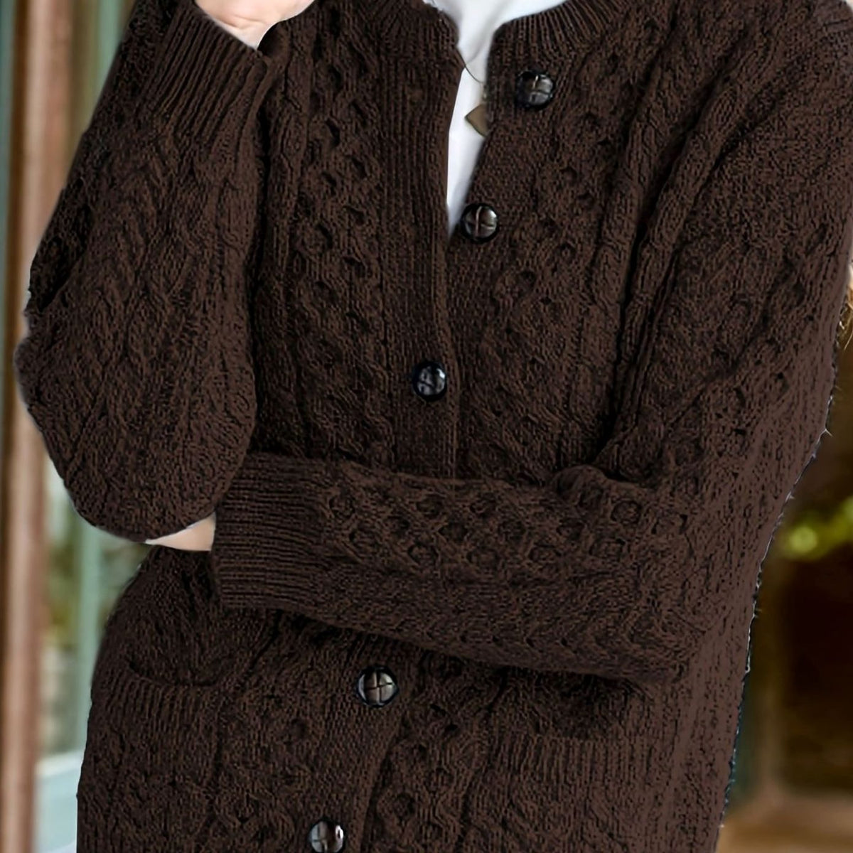Layla | Women's Cable-Knit Button-Front Relaxed Cardigan Sweater