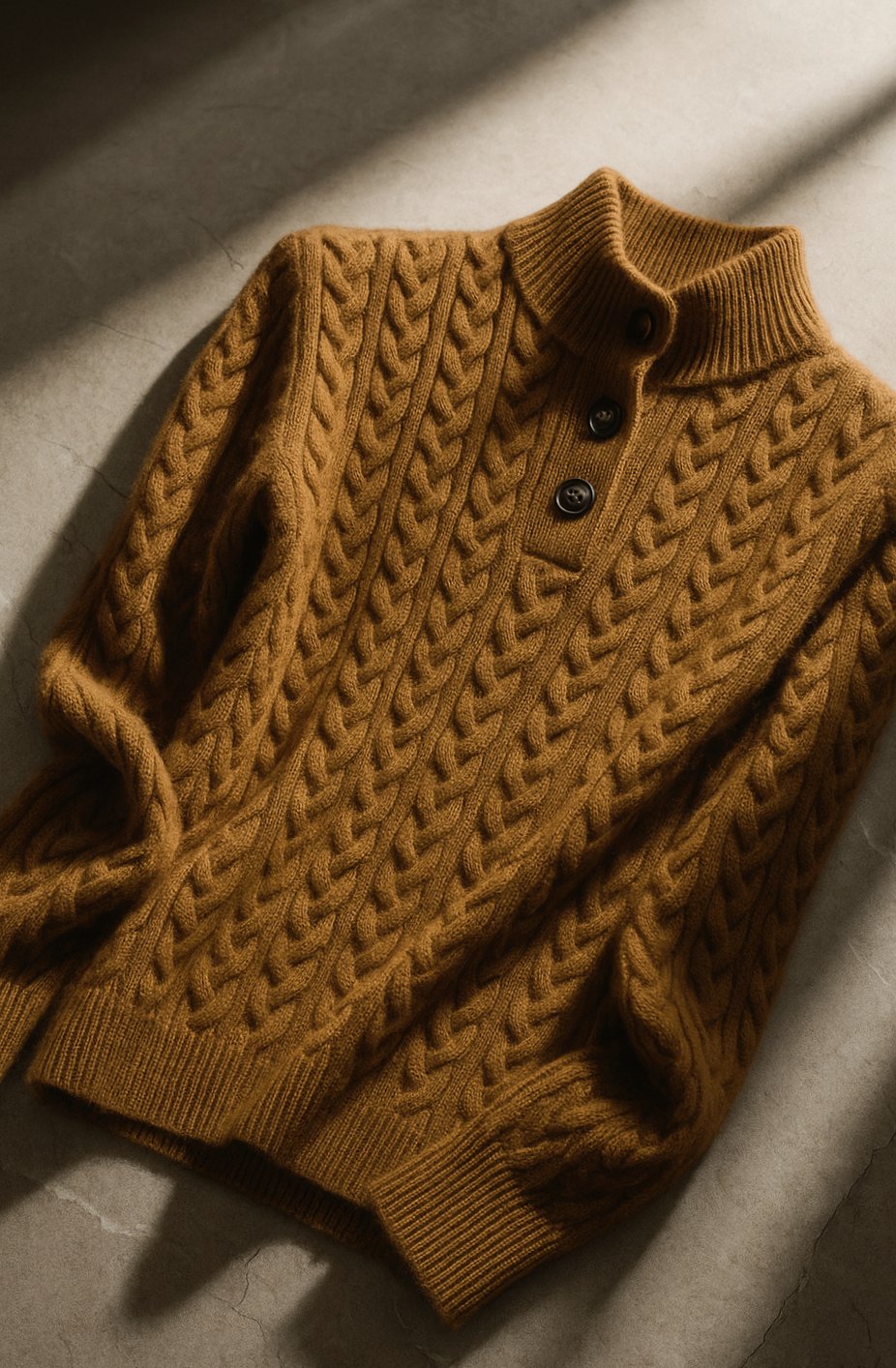 Grace | Women's Cable-Knit Button-Neck Long-Sleeve Sweater