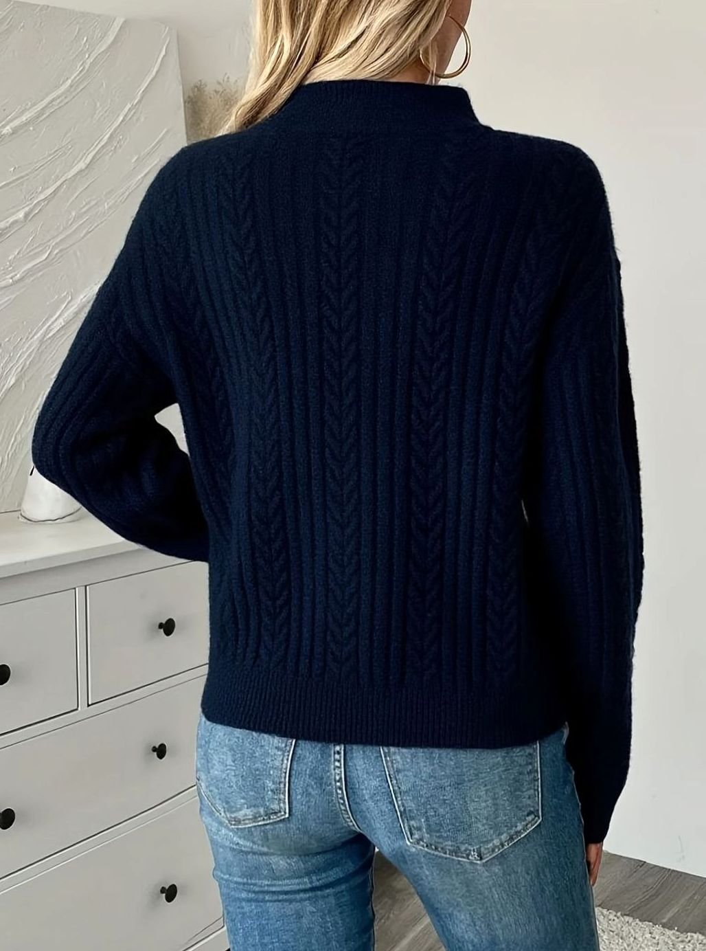 Penelope | Women's Cable-Knit Half-Zip Pullover Sweater