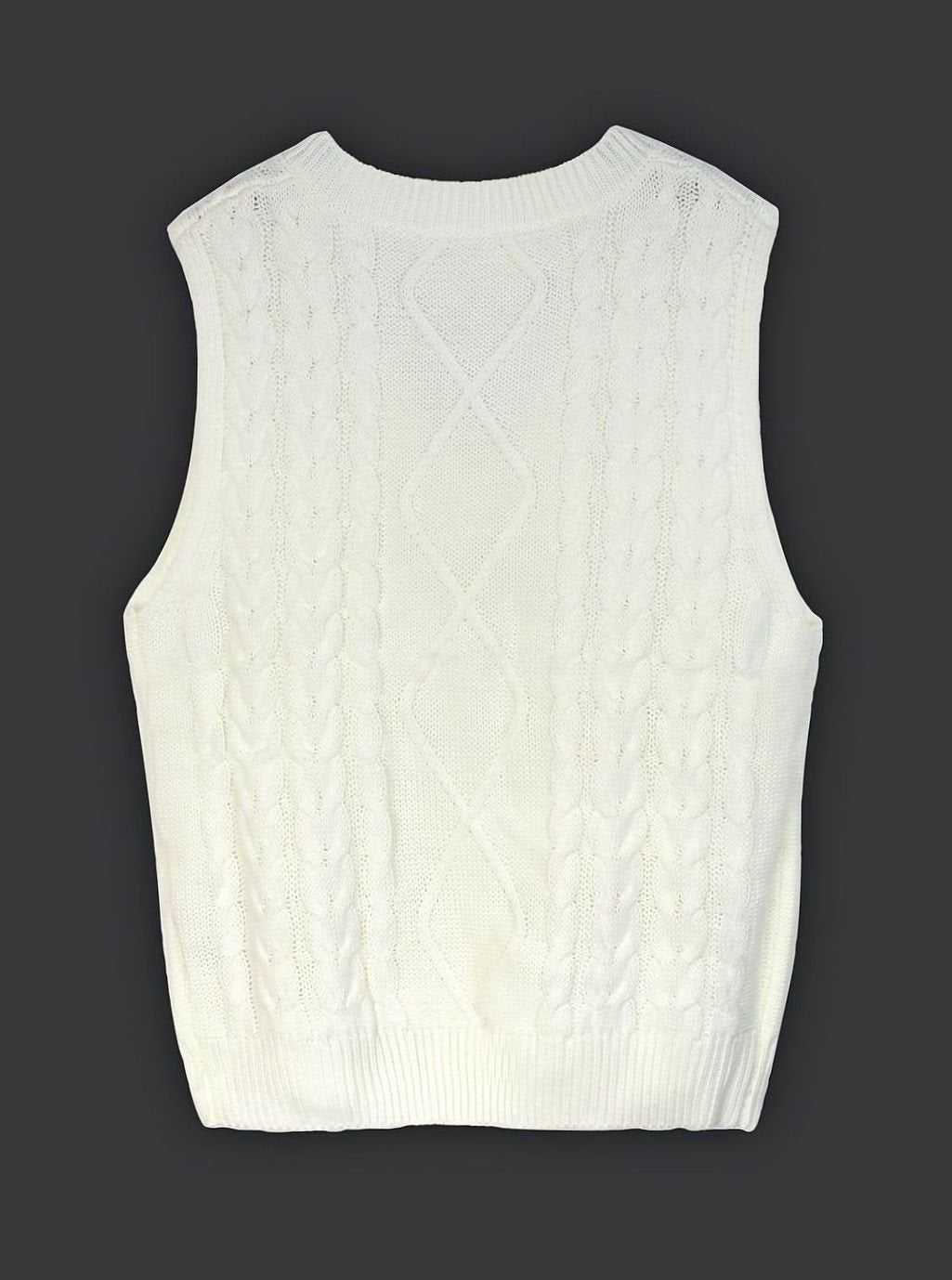 Grace | Women's Cable-Knit V-Neck Sweater Vest Relaxed Fit