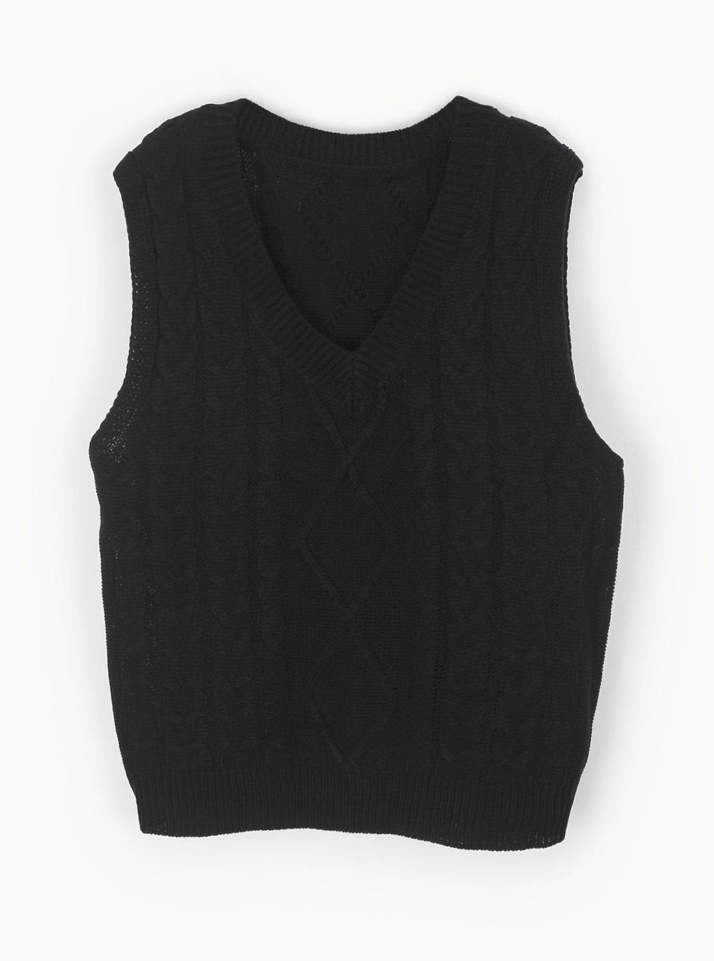 Grace | Women's Cable-Knit V-Neck Sweater Vest Relaxed Fit
