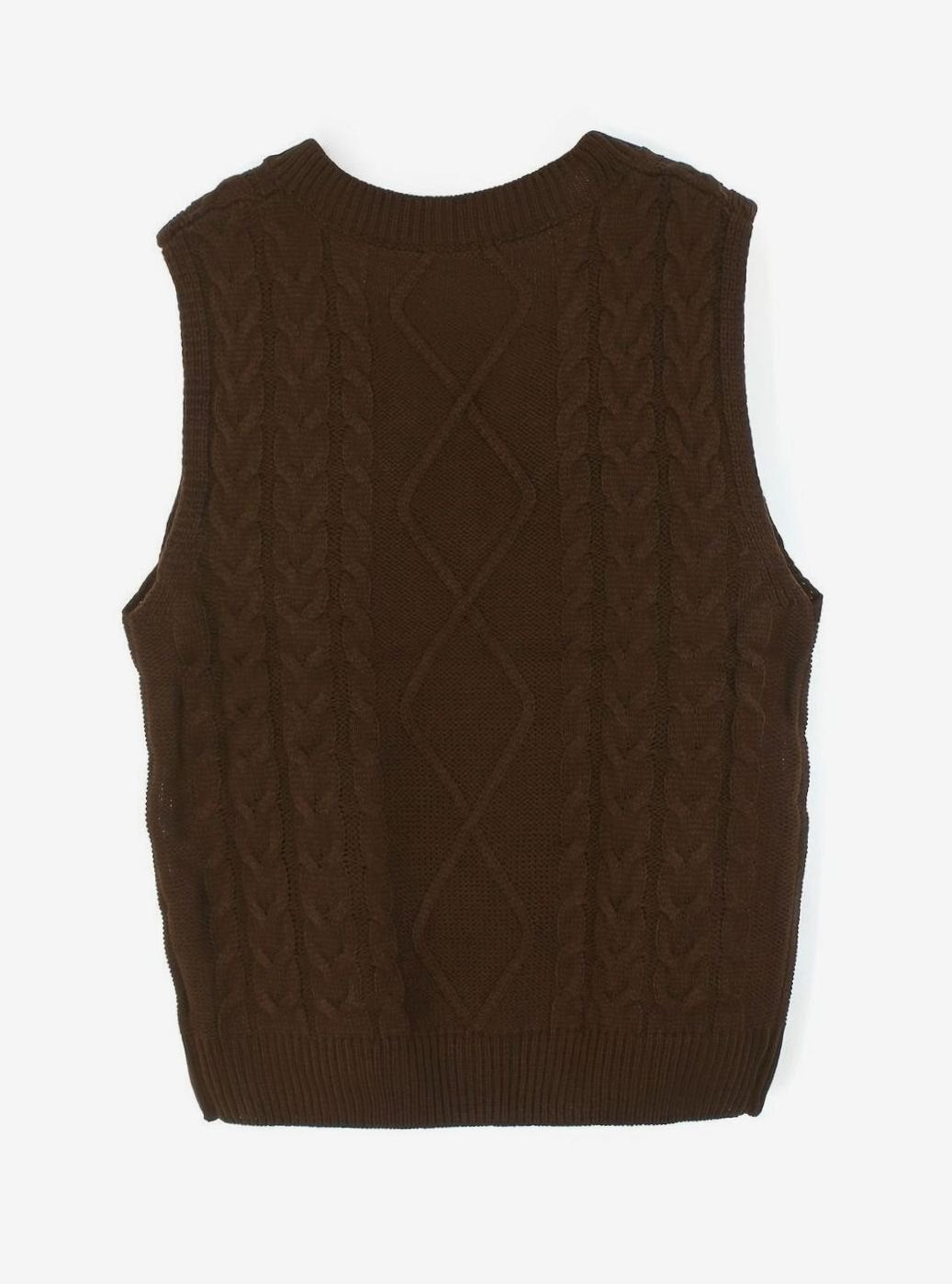 Grace | Women's Cable-Knit V-Neck Sweater Vest Relaxed Fit