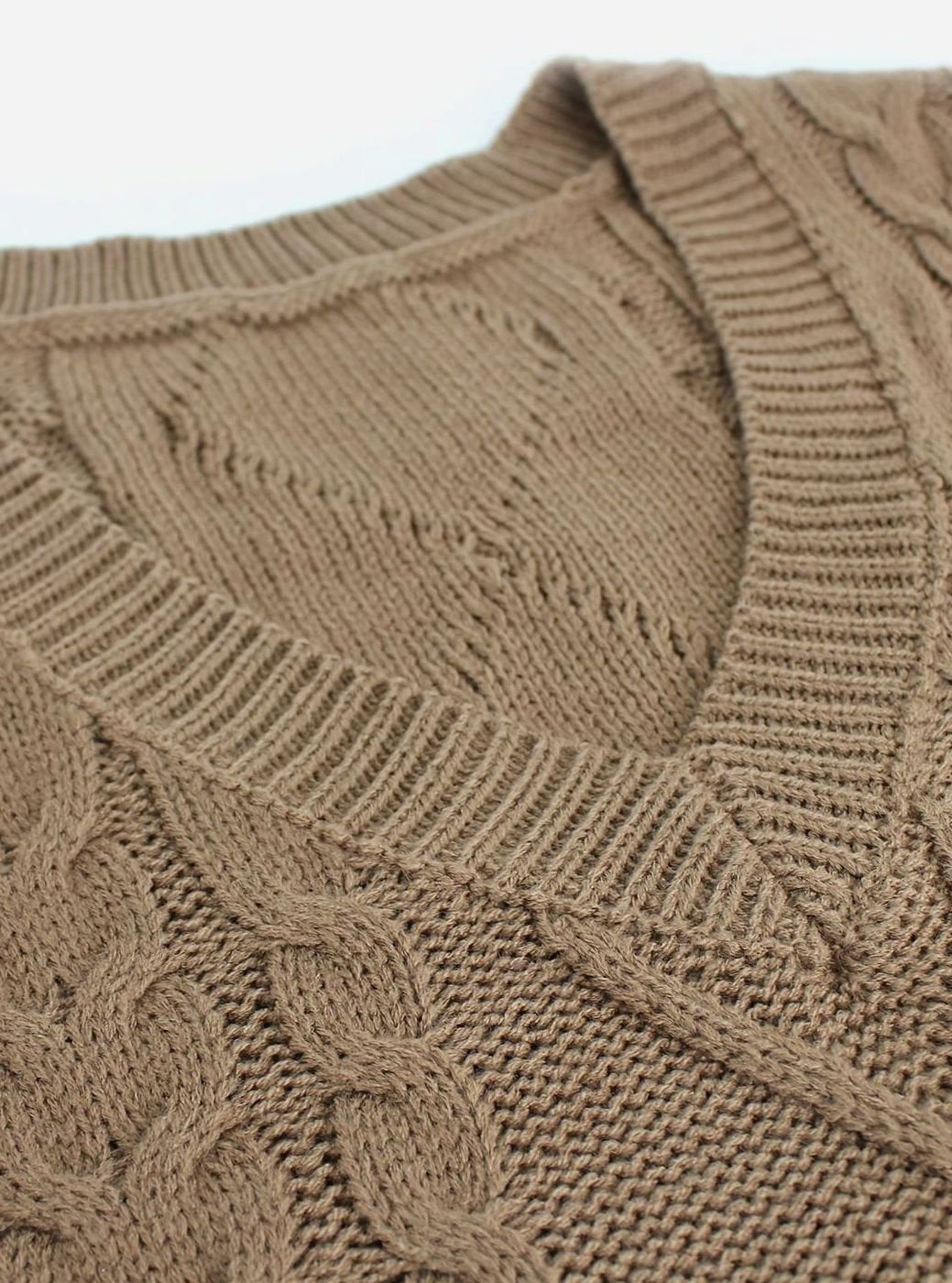 Grace | Women's Cable-Knit V-Neck Sweater Vest Relaxed Fit