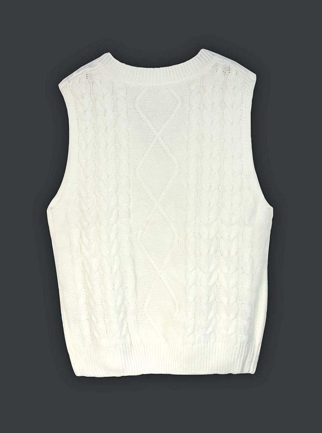 Grace | Women's Cable-Knit V-Neck Sweater Vest Relaxed Fit