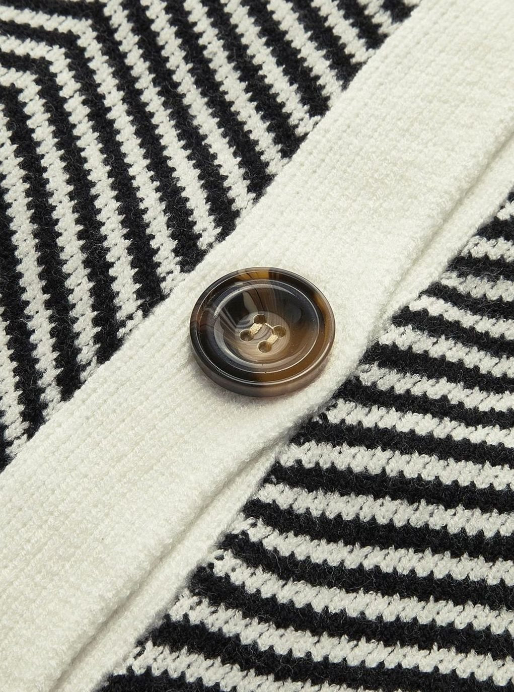 Olivia | Women's Chevron Knit V-Neck Button-Up Cardigan