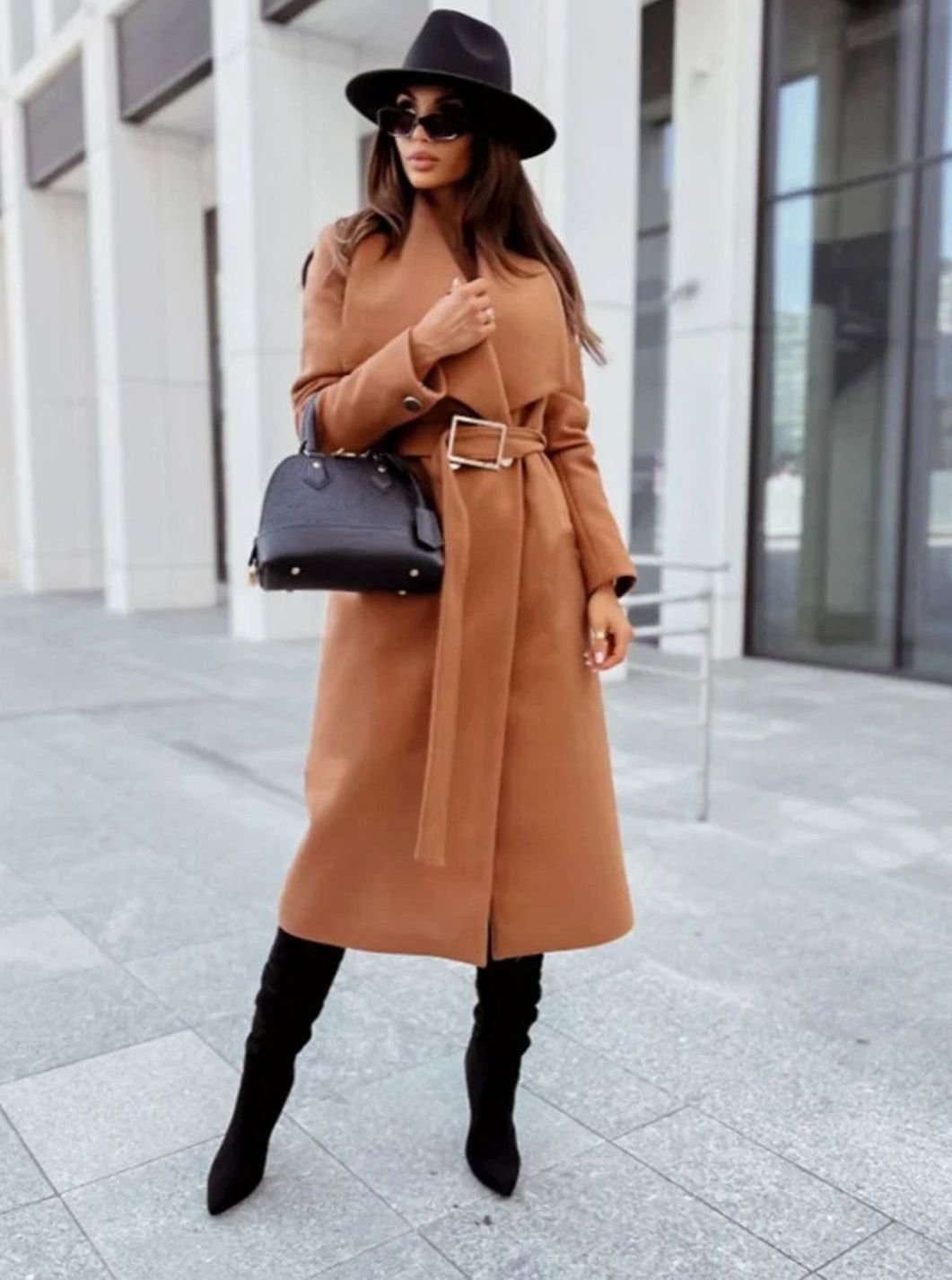 Scarlett | Women's Chic Wool Belted Wrap Long Winter Coat