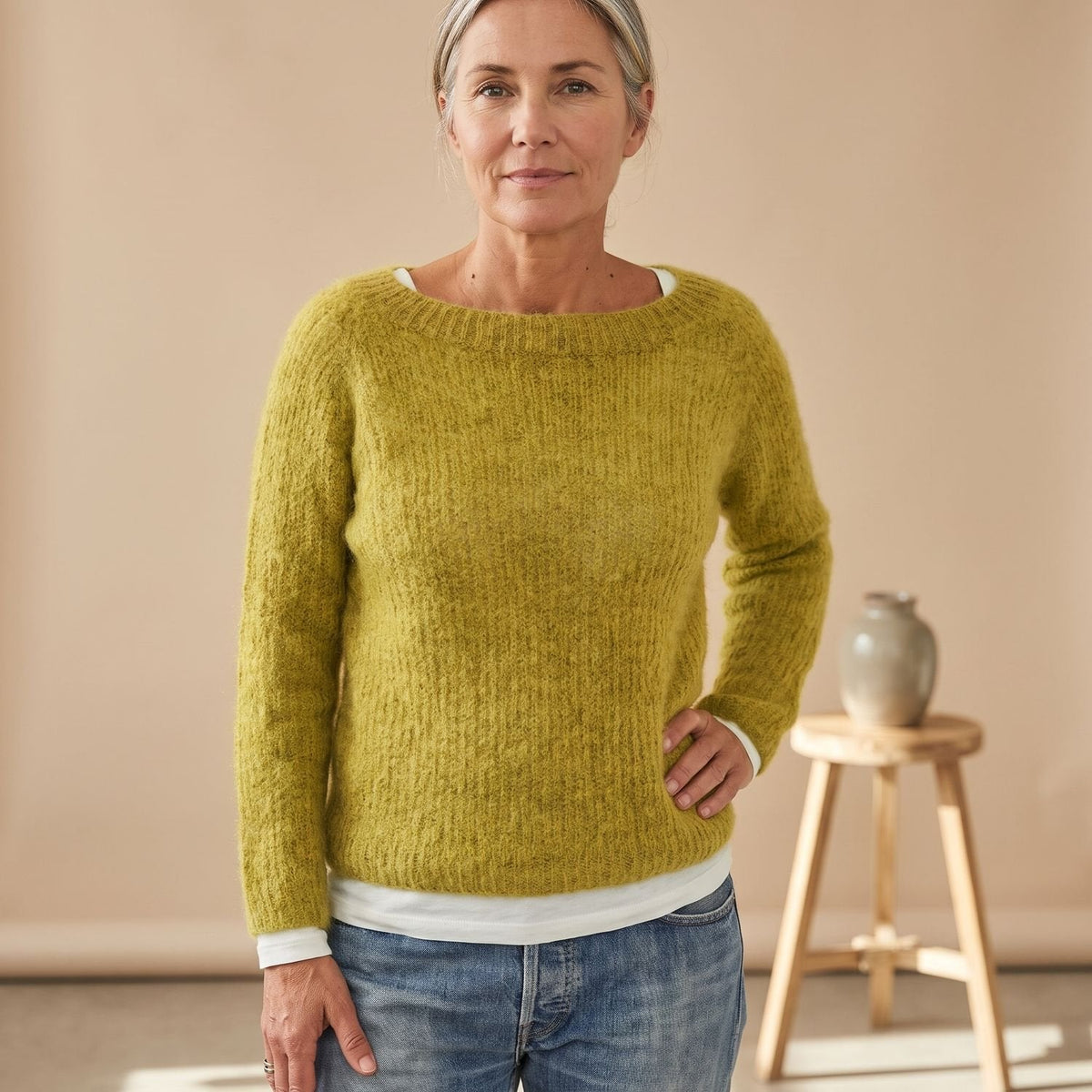 Penelope | Women's Chunky Knit Pullover Sweater Relaxed Boat Neck