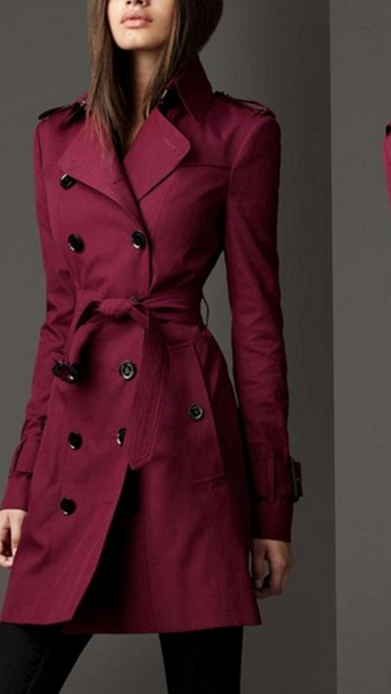 Camila | Women's Classic Double-Breasted Belted Trench Coat