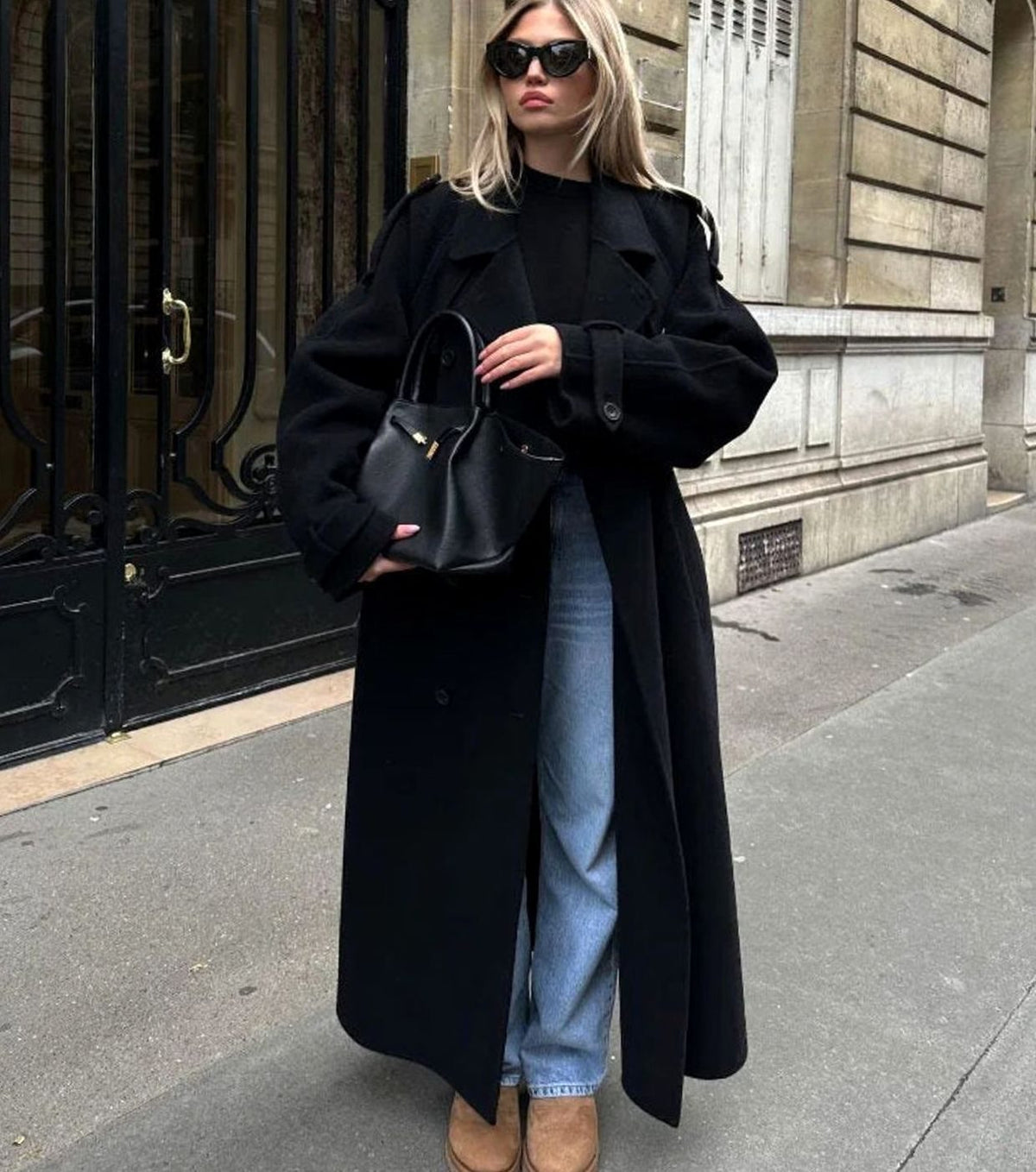 Sophia | Women's Classic Double-Breasted Long Trench Coat Belted