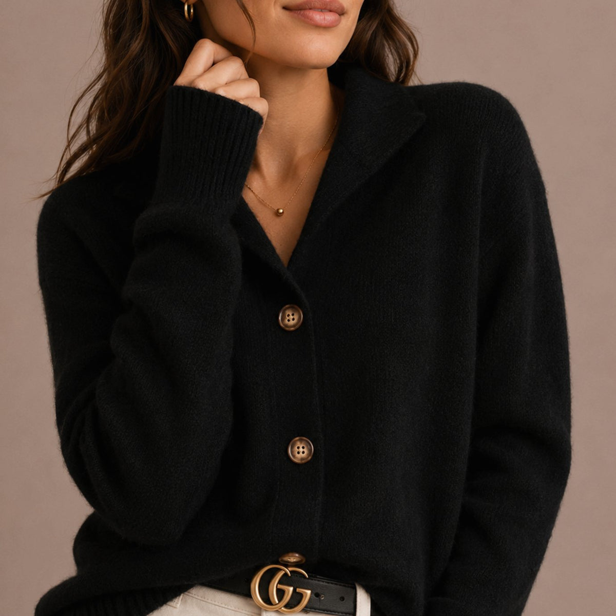 Amelia | Women's Collared Button-Up Relaxed-Fit Knit Cardigan