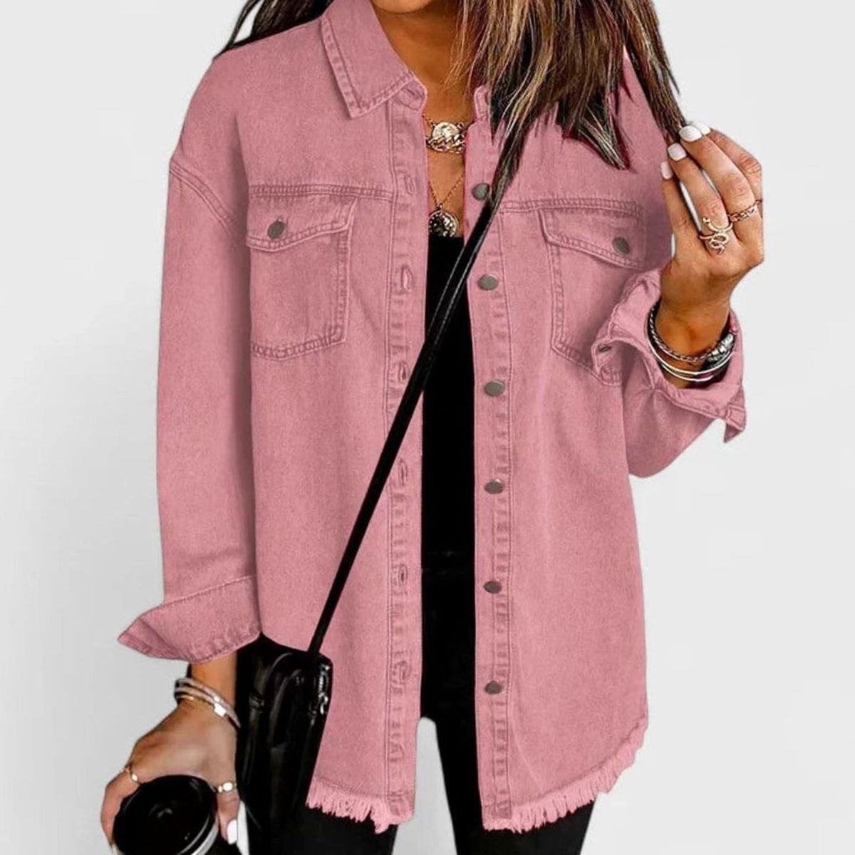 Grace | Women's Comfortable Winter Coat Oversized Denim Shacket