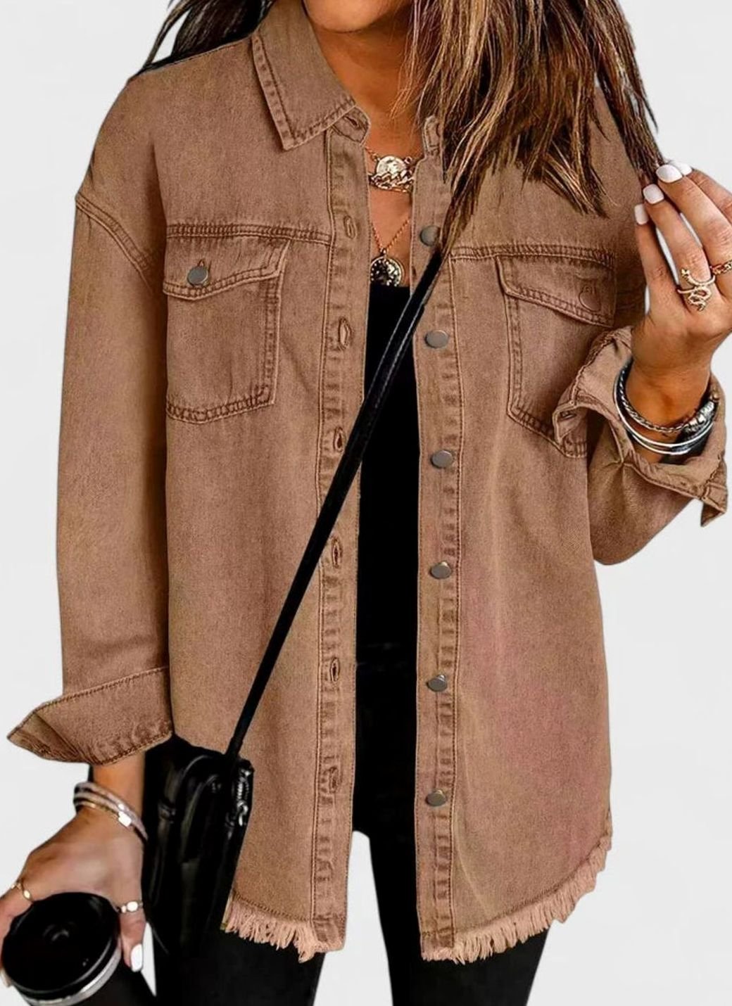 Grace | Women's Comfortable Winter Coat Oversized Denim Shacket