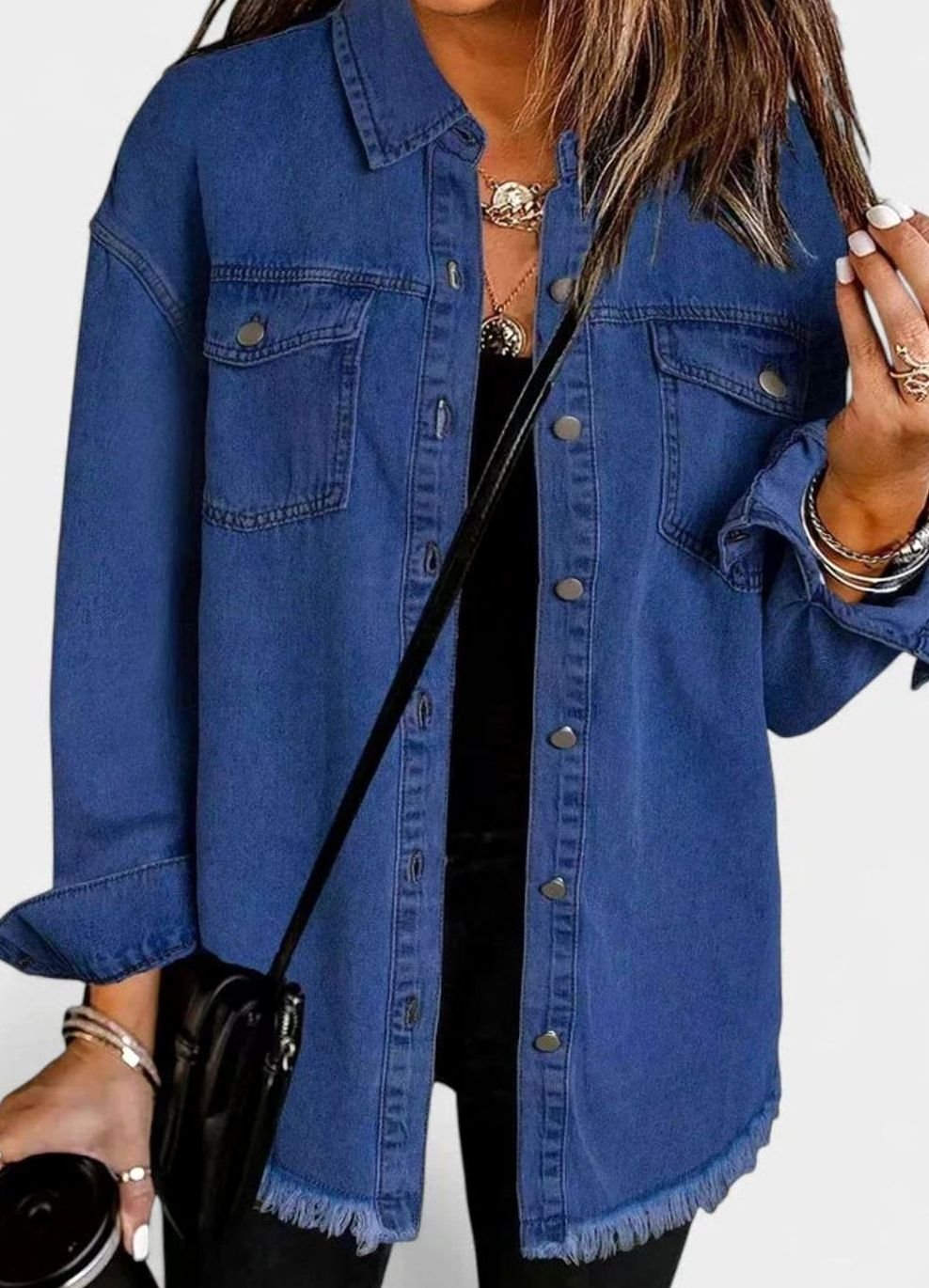 Grace | Women's Comfortable Winter Coat Oversized Denim Shacket