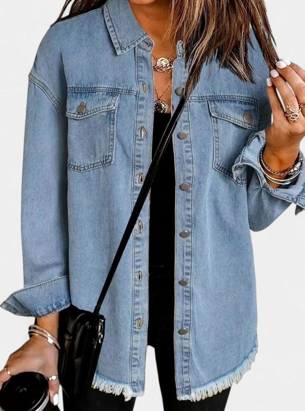 Grace | Women's Comfortable Winter Coat Oversized Denim Shacket