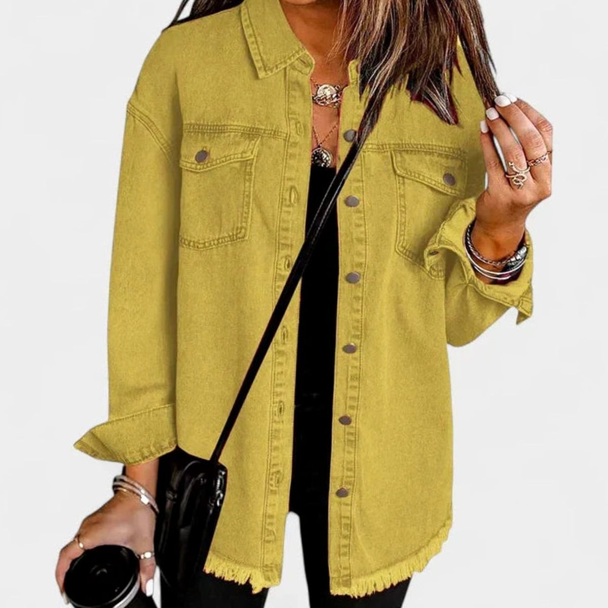 Grace | Women's Comfortable Winter Coat Oversized Denim Shacket