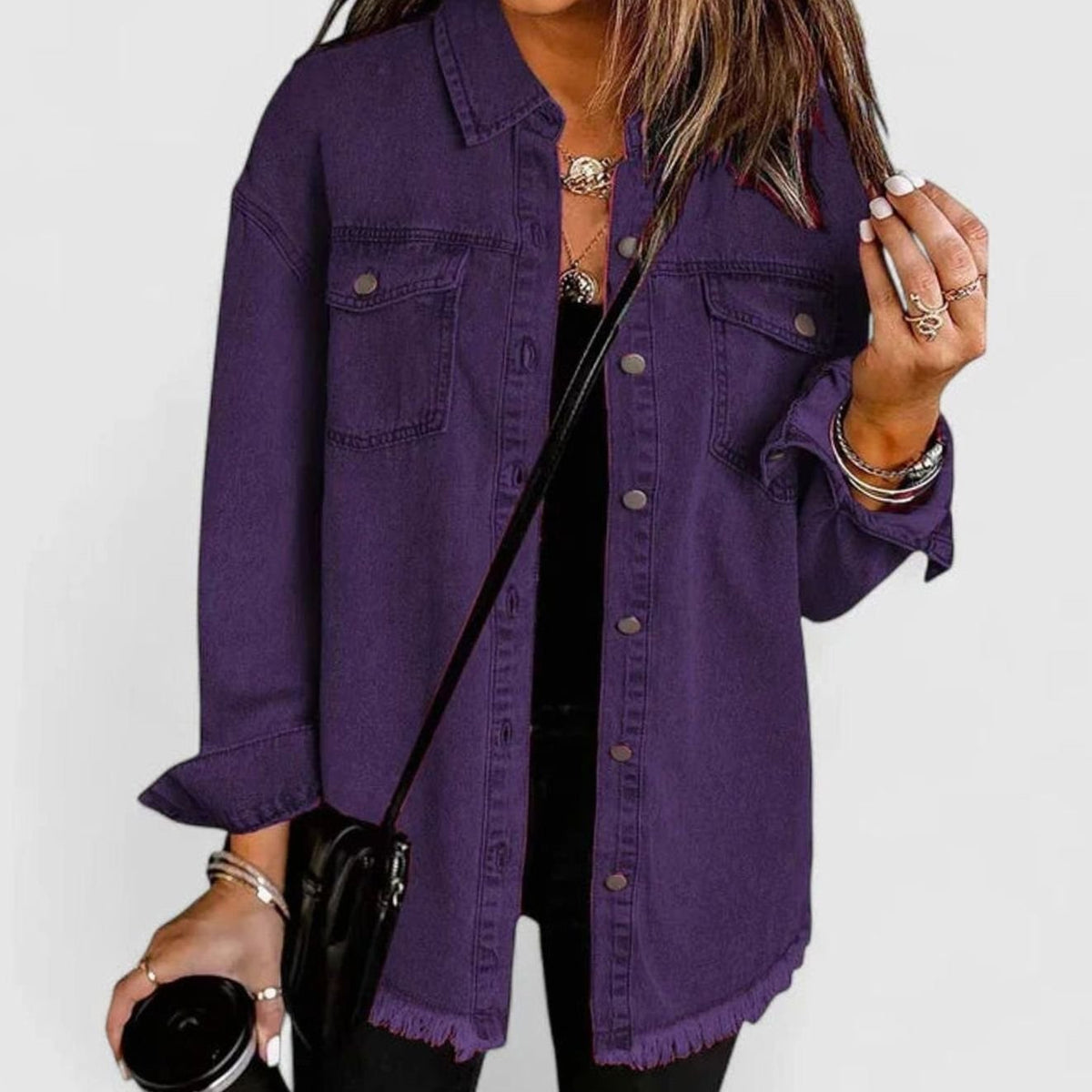 Grace | Women's Comfortable Winter Coat Oversized Denim Shacket