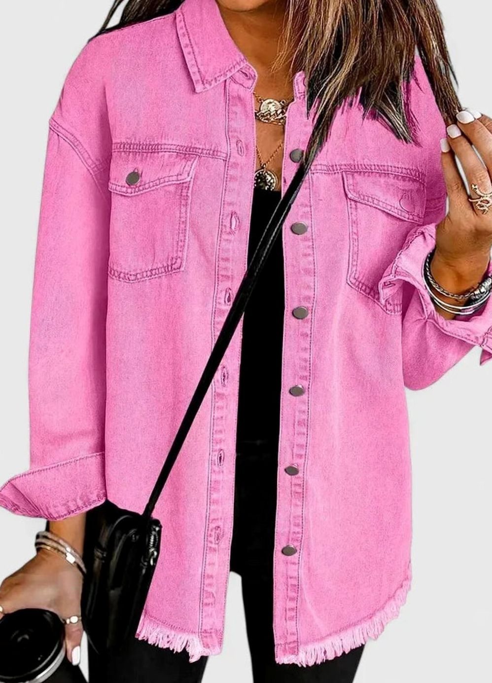 Grace | Women's Comfortable Winter Coat Oversized Denim Shacket