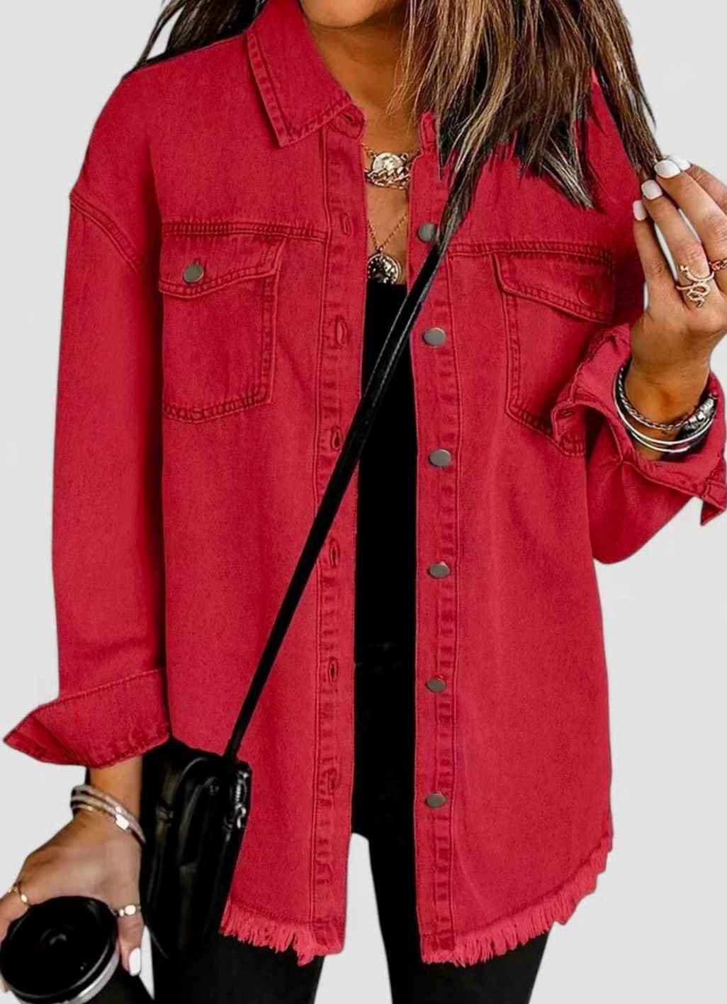Grace | Women's Comfortable Winter Coat Oversized Denim Shacket